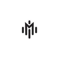 MH M H Letter Logo Design Template