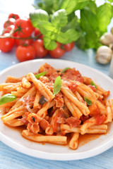 Italian style pasta with tomato sauce