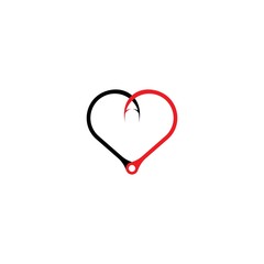 Hook love logo template vector icon design