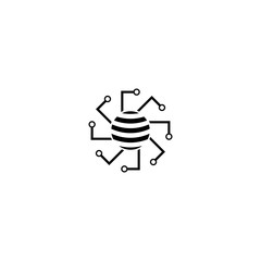Global tech logo template vector icon design