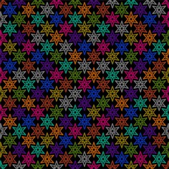 The Amazing of Colorful Pink, Yellow, Orange, Blue, Green, Grey, and Purple, Abstract Pattern Wallpaper in the Dark Background