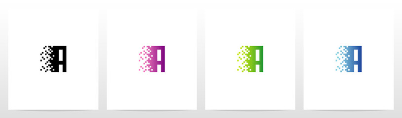 Fototapeta premium Pixel Eroded On Letter Logo Design A
