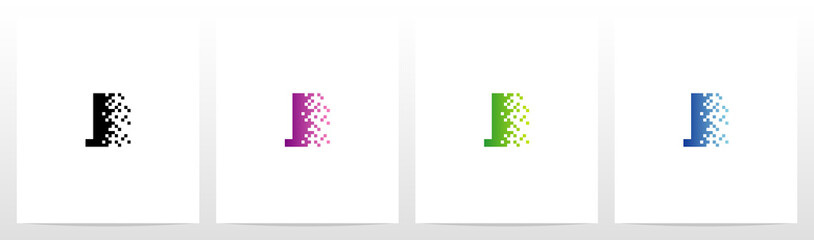 Obraz premium Pixel Eroded On Letter Logo Design J