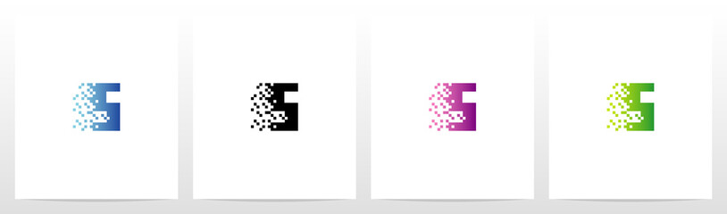 Pixel Eroded On Letter Logo Design S