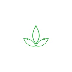 leaf tech vector template icon design