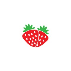 strawberry logo template vector icon design