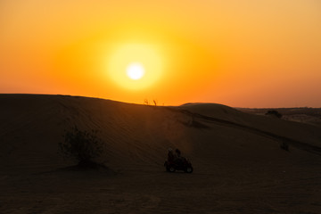 Scenic landscapes at Dubai desert during sunset