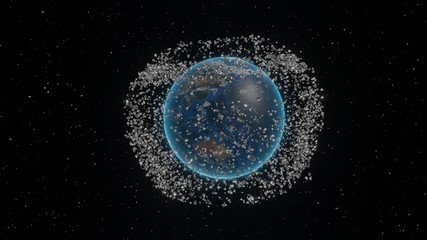 デブリに囲まれた地球の現状 © v_0_0_v