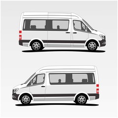 White commercial cargo minivan Illustration vector