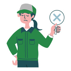 宅配員　女性　マルバツ