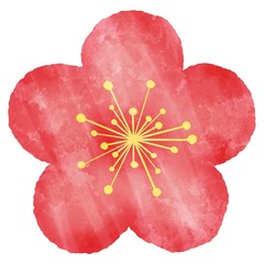梅 手描き風 水彩風イラスト素材 Wall Mural Wallpaper Murals フユタチ