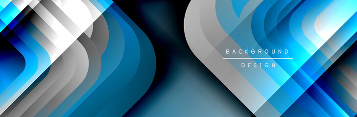 Round squares shapes composition geometric abstract background. Vector Illustration