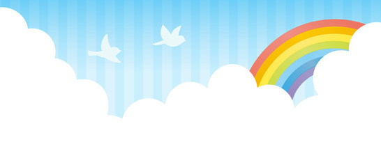 青空に虹　横長