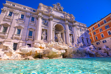 Obraz na płótnie Canvas The Trevi Fountain located in the Trevi district of Rome, Italy,