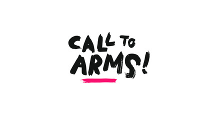 Call to arms lettering 