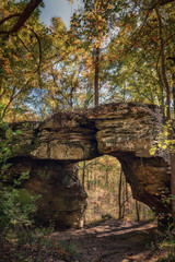 Rocky arch in the autumn