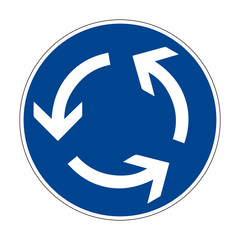 Circular motion. Road sign of Germany. Europe. Vector graphics.