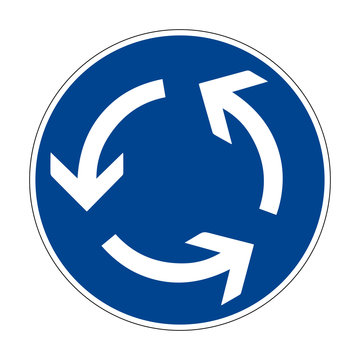 Naklejka Circular motion. Road sign of Germany. Europe. Vector graphics.