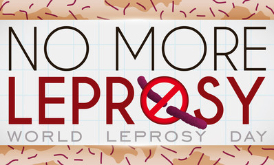 Skin Patch with Bacillus Promoting Prevention during World Leprosy Day, Vector Illustration