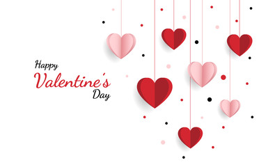 Happy valentine day. with creative love composition of the hearts. Vector illustration - obrazy, fototapety, plakaty