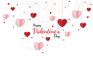 Happy valentine day. with creative love composition of the hearts. Vector illustration - obrazy, fototapety, plakaty