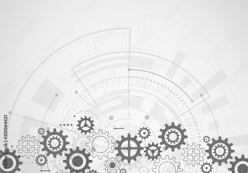 Poster abstract technology of science background. futuristic interface with geometric shapes. vector illust