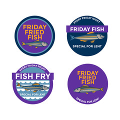 Fototapeta na wymiar Illustration of Friday fried fish special for lent vector