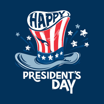 Happy President's day design with uncle Sam hat vector illustration