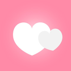 2 white heart  valentines celebration concept