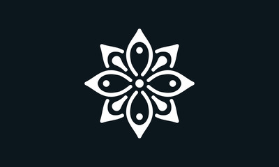 Minimalist modern vintage Flower Logo.
