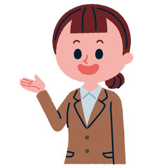 案内する女性のイラスト