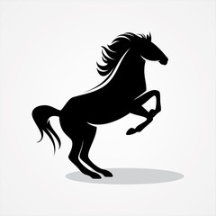 Obraz na płótnie Canvas Horse standing on two paws icon for elemen design