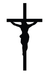 Jesus on cross silhouette vector