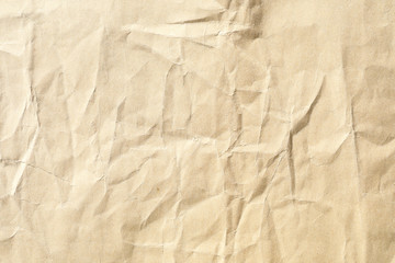 Crumpled brown paper background texture