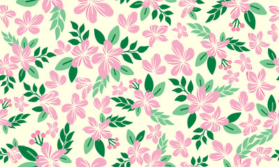 Fototapeta premium Elegant template for valentine, with beautiful leaf and pink flower background concept.