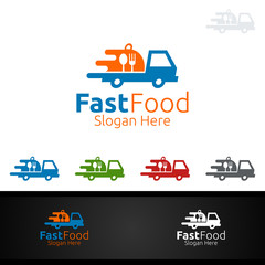 Courier Fast Food Logo for Restaurant or Cafe