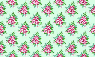 Romantic pink floral for valentine, with leaf and flower pattern background.