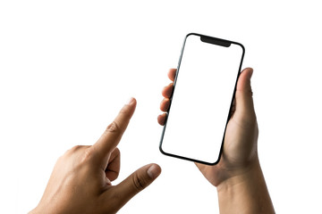 new phone Technology smartphone with blank screen and modern frame less design.