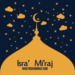 mosque with stars and green background March