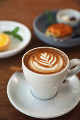 Coffee and Classic Scones and Lemon Tart with Cream Jam