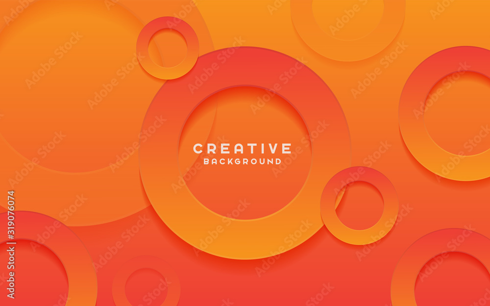 Poster gradient geometric shape background with dynamic circle 3d abstract.