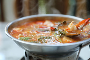 Tom Yum Goong Spicy Sour Soup  Thai local food