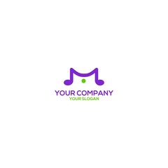 Obraz premium M Note Music Logo Design Vector