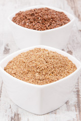 Flaxseed as source vitamins, minerals, dietary fiber and acids omega