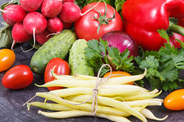 Vegetables containing minerals and vitamins. Best nutritious food for slimming and dieting