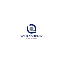 Obraz premium B Quick Chat Logo Design Vector