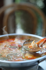 Tom Yum Goong Spicy Sour Soup  Thai local food