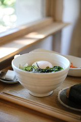 Udon noodles with fried tempura Japanese food