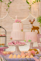 Beautiful two tier white cream cake