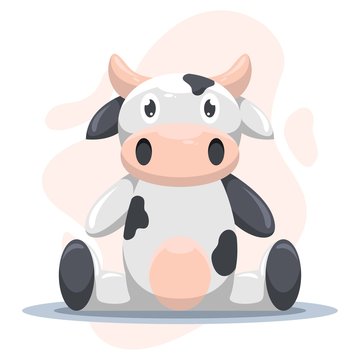 Cute cow Mascot Cartoon Design Vector